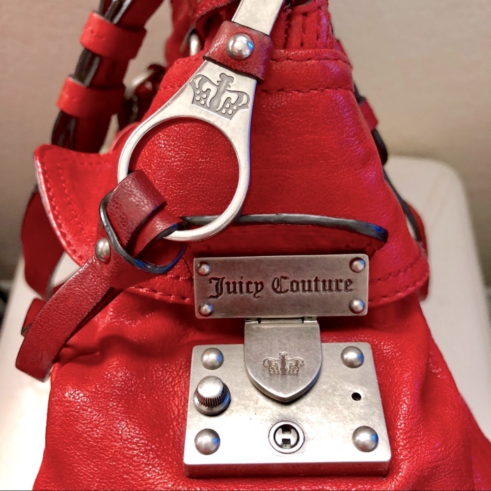 AUTHENTIC Large Juicy Couture Rare Red Leather Purse - Picture 4 of 10
